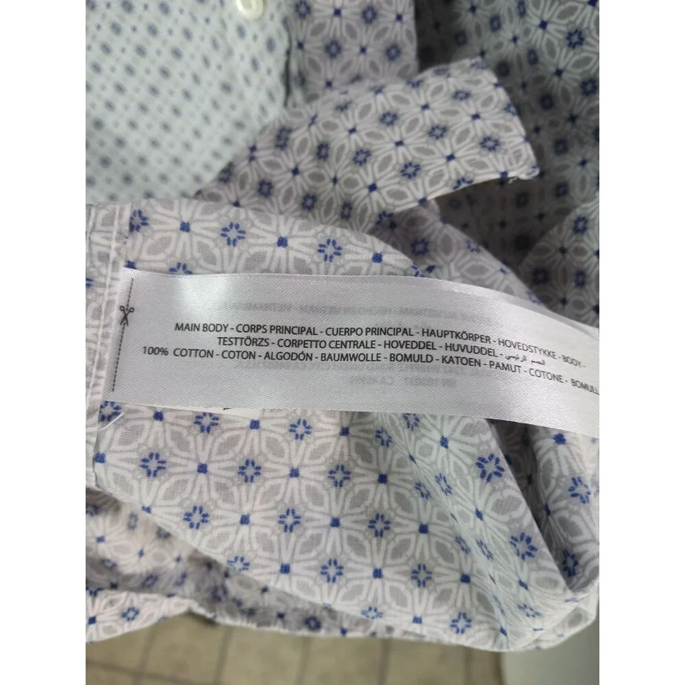 Ariat Mens Button Down Long Sleeve Shirt Size XXL Blue White Geometric - Picture 13 of 16